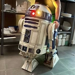 R2-D2 Life Size Statue Fully Finished With Light Features. Fixed Price $3750.00.