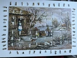Vintage Victory Gold Box Plywood Jigsaw Puzzle Winter The Country Painting. Fixed Price $174.99.