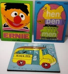 Lot Of 3 Vintage Playskool - Sesame St. Wooden Tray Puzzles Ernie, Rhymes, Bus. Fixed Price $20.00.