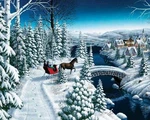 Springbok Puzzle; Sleigh Ride By Mark Daehlin; 1000 Pcs. Fixed Price $10.95.