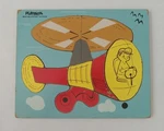 Vintage Playskool Wooden Tray Puzzle Helicopter #275-29 Complete. Fixed Price $14.95.