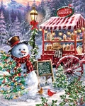 Christmas Jigsaw Puzzle By Springbok Hot Chocolate Stand 1000 Piece Usa Made. Fixed Price $24.95.