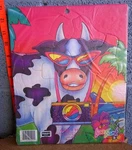 Lisa Frank Dayglo Cow W/ Sunglasses Frame Puzzle 1993 Toddler Colorful. Fixed Price $24.99.