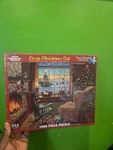 White Mountain Puzzles By Ruth Sanderson Cozy Christmas Cat #1066 1000 Pieces. Fixed Price $99.99.