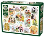 Cobble Hill Jigsaw Puzzle, Cat Thoughts, Art By Mary Lake-thompson, 1000 Pcs. Fixed Price $19.95.