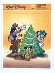 Vintage Disney Golden Frame Tray Puzzle Mickey & Friends Around Christmas Tree. Fixed Price $17.58.
