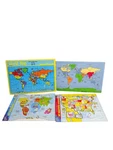 Vintage Kids Geography Lot World Map Usa Educational Puzzles 4PC. Fixed Price $11.96.