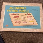 1950'S Pull Knob Colorful Wooden Puzzle Automobile & Traffic Policeman.... Fixed Price $34.99.