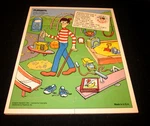 Playskool Where's Waldo "at The Playground 470-01" 10 Pc Wood Tray Puzzle 1991. Fixed Price $14.99.