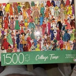 Complete Mb Collage Time Fashion Memories / Souvenirs Mode 1500 Jigsaw Puzzle. Fixed Price $40.00.
