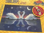 Ravensburger 910 Pc Relief Line Puzzle Heart Of Swans Love Hard. Fixed Price $39.99.