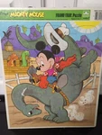 Disney Mickey Mouse Frame Tray Golden Puzzle Cowboy Dinosaur 4550D-4 14.5"X11.5". Fixed Price $28.99.