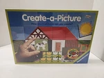 Vintage 1987 Ravensburger Create-a-picture Complete Set Building Mozaic Puzzle. Fixed Price $39.99.