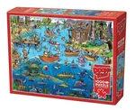 Cobble Hill Jigsaw Puzzle; Gone Fishing; Art By Dave Whamond; 1000 Pcs. Fixed Price $19.95.