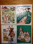 Antique/vintage Playskool 4 Set Of Dog. Fixed Price $15.99.
