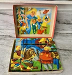 Vintage 1950S Hermann Eichhorn 20 Wooden Block Set Fairytales 6. Fixed Price $19.99.