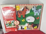 Melissa & Doug Farm Animals Wooden Chunky Puzzle New Sealed. Fixed Price $8.27.