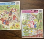 Vintage 1987 Golden Frame Tray 12 Piece Puzzles Set, Easter Spring Bunnies Cute. Fixed Price $12.00.