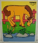 Vintage Playskool Horse Wooden Puzzle #186-07 5 Pieces. Fixed Price $19.99.