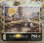 Older Ceaco Jigsaw Puzzle; Sunset On Lamplight Lane By Thomas Kinkade; 750 Pcs. Fixed Price $9.95.