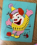 Vintage 1950 Playskool Ooden Clown Puzzle 275-17 Complete 18 Pieces. Fixed Price $6.50.