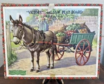 Victory Plywood Jig-saw Puzzle Donkey Fruit Cart Series P.b. England Vintage Mcm. Fixed Price $24.95.