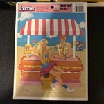 1989 Golden #4914 Frame-tray Puzzle Barbie Ken Beach Hot Dog Stand Mint. Fixed Price $8.49.