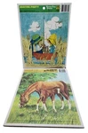 Vintage 1973 Merrigold Press Frame Tray Puzzles Set Boating Party & Horse Colt. Fixed Price $15.00.