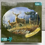 Buffalo Games Hautman Brothers Autumn Whitetalils 750 Piece Oval Puzzle Sealed. Fixed Price $39.99.
