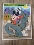 Disney Mickey Mouse Frame Tray Golden Puzzle Cowboy Dinosaur 4550D-4 14.5"X11.5". Fixed Price $12.34.