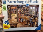Ravensburger Dad's Shed 500 Piece Jigsaw Puzzle Large Format 27X20" Complete. Fixed Price $24.77.