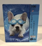 Papercity Puzzles Paws For Thoughts "dog Paddle" 100 Pieces New Bulldog In Pool. Fixed Price $12.99.