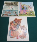 3 Vintage Golden Press Playskool Tray Puzzle 80-4A. 80-4B.- 80-4C. Made Usa. Fixed Price $19.99.