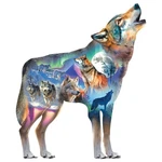 350-PIECE Big Shaped Wolf Puzzle 21.25"X21.75". Fixed Price $20.69.