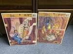 2 Vintage Disney Beauty And The Beast Frame Tray Puzzle Golden 8308B Belle. Fixed Price $55.00.