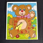 Vintage 1985 Playskool Time Teacher Heavy Cardboard 14 Pc. Puzzle 2-6 Yrs.. Fixed Price $14.86.