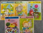 5 Vintage 1974&1979 Rainbow Works Frame Tray Puzzles - See Photo Description. Fixed Price $12.00.
