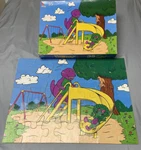 Vintage 1993 Milton Bradley Barney 35 Piece Floor Puzzle Complete. Fixed Price $25.00.