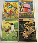 Whitman Golden Disney Woody Woodpecker Lassie Road Runner 4 Framed Tray Puzzles. Fixed Price $16.95.