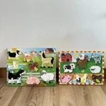 Lot Of 2 Melissa & Doug Farm Animal Pets Chunky Wood Puzzles Learning Toddler. Fixed Price $16.00.