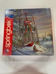 New Sealed Springbok 1000 Piece Jigsaw Puzzle Winter Red Birds Sled Usa. Fixed Price $18.00.