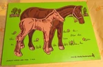 Vintage 1980 Horse And Foal Pc Wooden Tray Puzzle Judy Co Instructo J506027. Fixed Price $13.98.