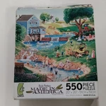 Ceaco 550 Piece Jigsaw Puzzle Made In America-by Bob Pettes-rudolph's Mill Pond. Fixed Price $29.99.