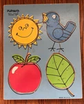 2 Vtg Playskool Wooden Puzzles 8 Piece, Things The Sky, 4 Colors See. Fixed Price $14.95.