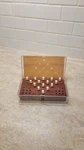 Solid Triangle Solitaire Peg Game Classic Wooden Brain Teaser Puzzle. Fixed Price $16.95.