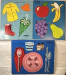 Playskool Wooden Puzzles Favorite Fruits Set The Table & When Rains. Fixed Price $29.95.
