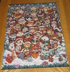 Bill Bell Art - Santa Claws Cats Vintage 1994 Gapf Puzzle Assembled Missing 2. Fixed Price $14.00.