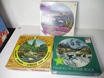 Lot Of Three Round Puzzles 650 Pc 500 Whitman Fairchild Factory. Fixed Price $12.99.