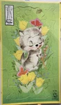 Vintage Lankies Nursery Tray Puzzle Kitten Flowers Jessup Paper Box Usa. Fixed Price $19.99.