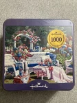 Hasbro Hallmark Collectible Tin Jigsaw Puzzle Pink Florals 1,000 Pieces 12+. Fixed Price $26.00.